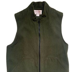 CC Filson Green Moleskin Vest/Liner Size S Full Zip USA Style 10035AL - VGC